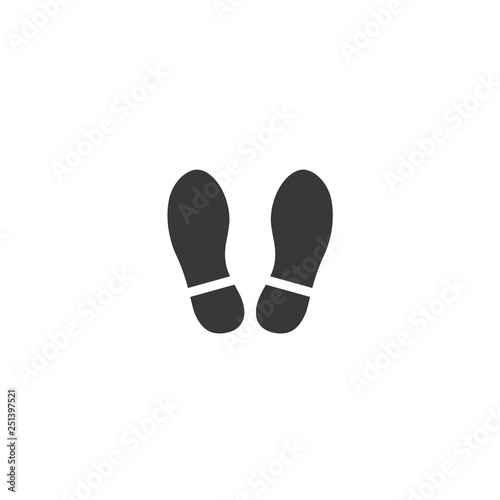 Shoe footprint icon. Vector footwears. Flat style. Black silhouettes. Illustration isolated on white background