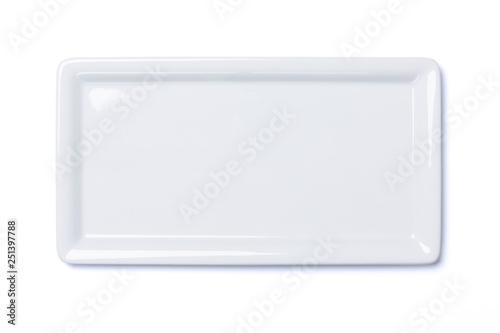 Empty white plate isolated on white ,clipping path