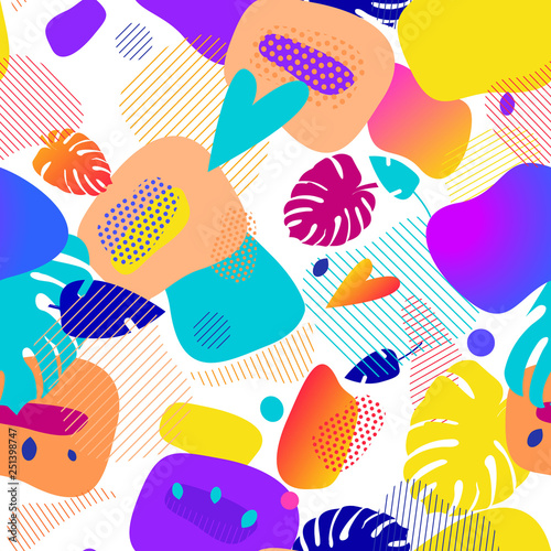 Fluid color badges set. Abstract shapes composition. Eps10 vector.seamless pattern Juicy bright modern ornament