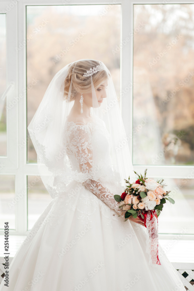 Glamorous bride in wedding dress Glamorous bride in wedding dress
