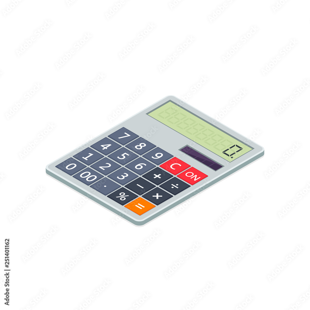 Calculator icon isometric illustration. 3d vector illustration isolated on white background Calculator icon isometric illustration. 3d vector illustration isolated on white background