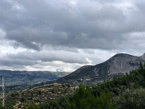 view of mountains and cloudy sky 