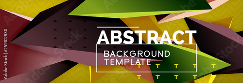 3d triangular shapes geometric background. Origami style pattern with triange shapes for decorative design. Poster design. Line design. Modern presentation template