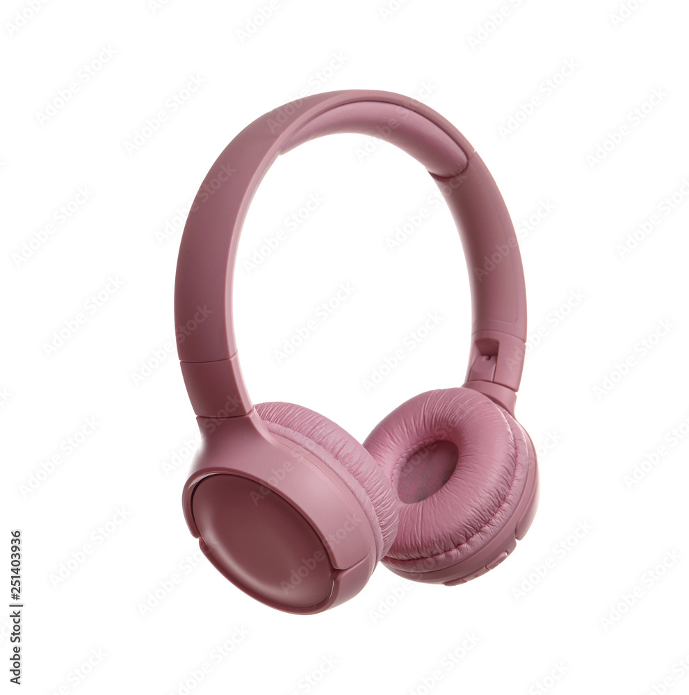 Stylish modern wireless headphones isolated on white Stylish modern wireless headphones isolated on white