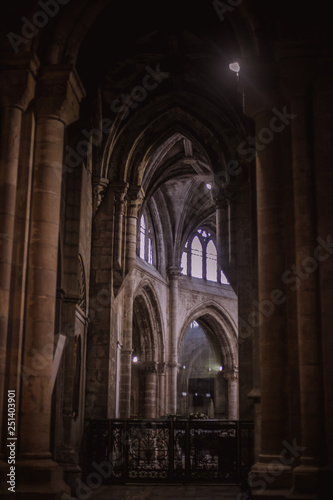 Interior view of old cathedral Lisbon Portugal