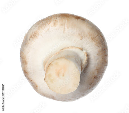 Fresh champignon mushroom isolated on white. Healthy food