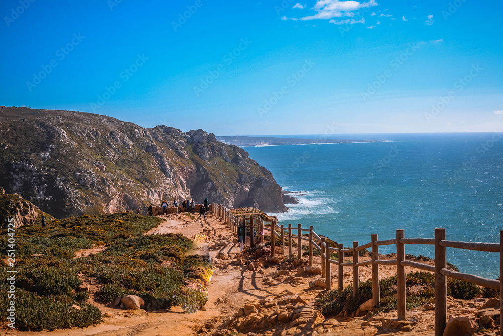 Fototapeta premium Picturesque view of rocky cliff Cabo da Roca, Portugal