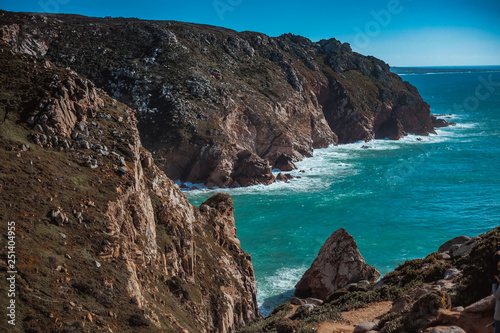 Picturesque view of rocky cliff Cabo da Roca, Portugal