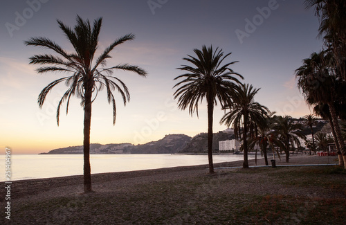 sunset in almunecar spain