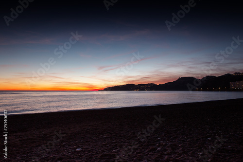 sunset on the beach in almunecar spain © jayfish