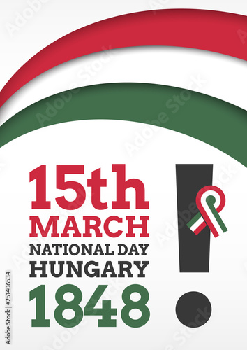 Vector illustration for the national day of hungary on march 15th. 1848 march 15 poster for Hungary's independence day.