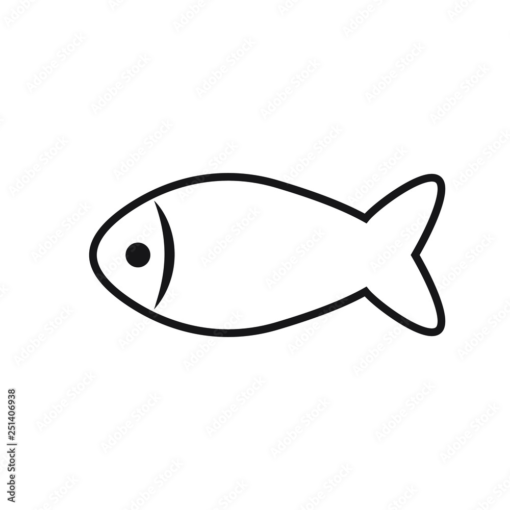 Fish icon isolated Fish icon isolated