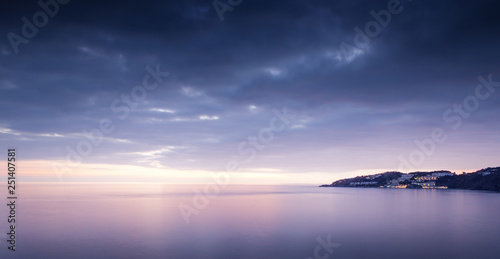 sunset in the town of almunecar spain