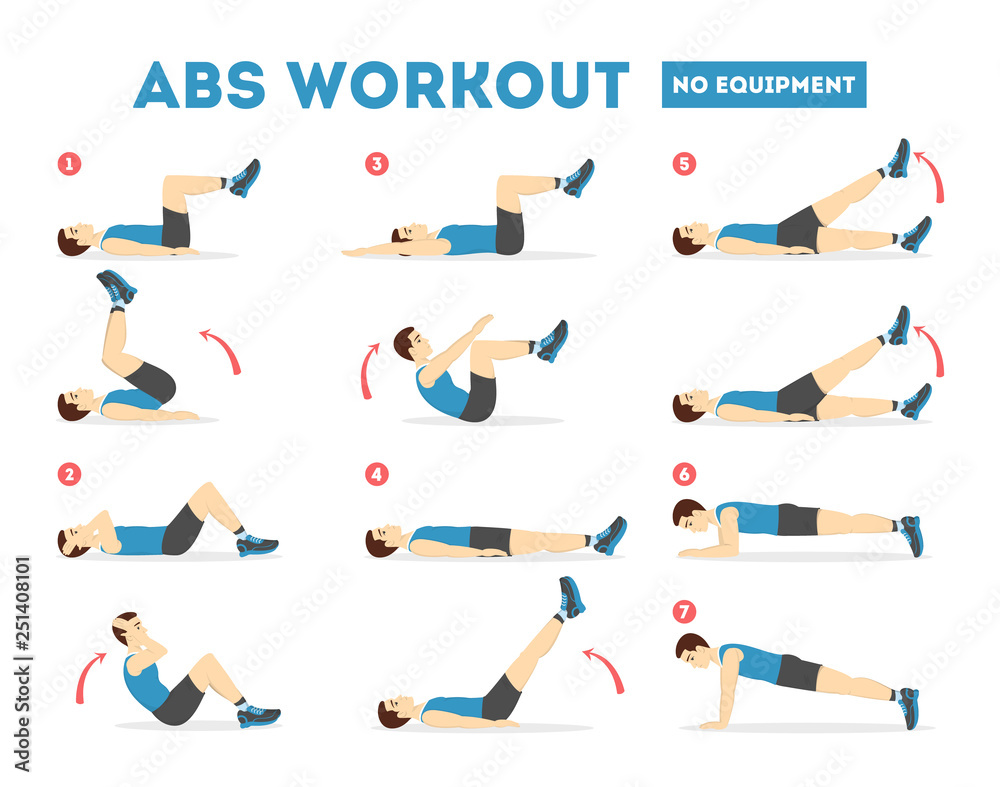 Photo & Art Print ABS workout for men. Exercise for perfect body