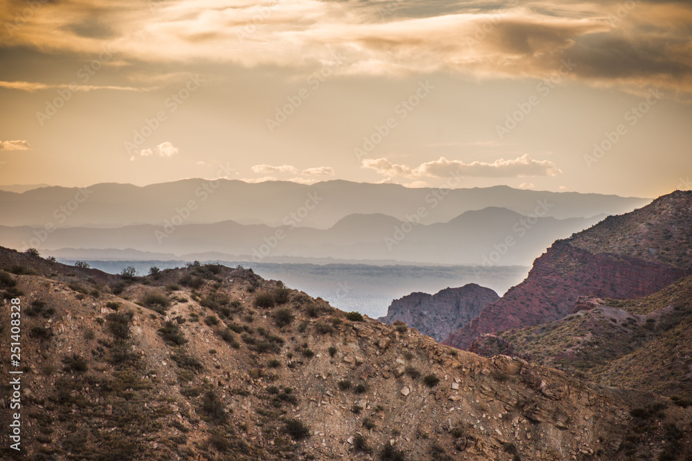 sunset in mountains