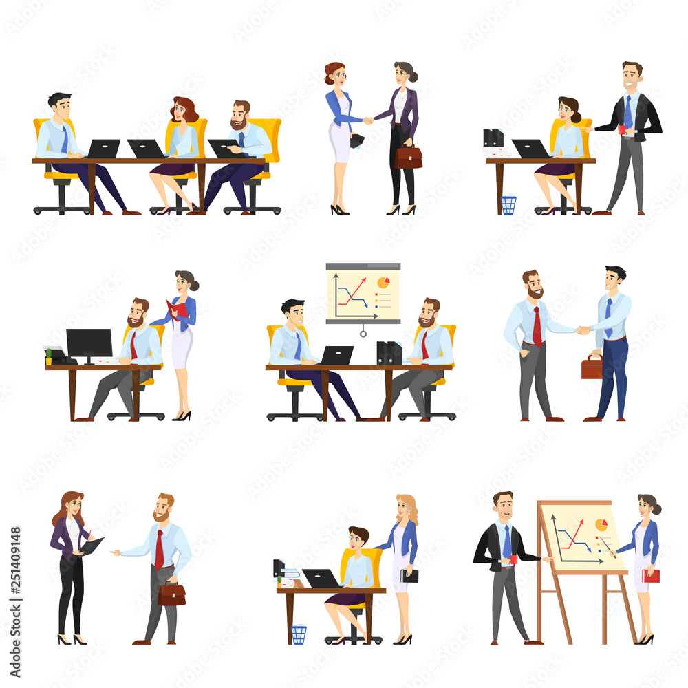 Office worker set. Collection of business people Office worker set. Collection of business people