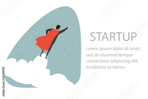 strartup concept in simple trendy style,