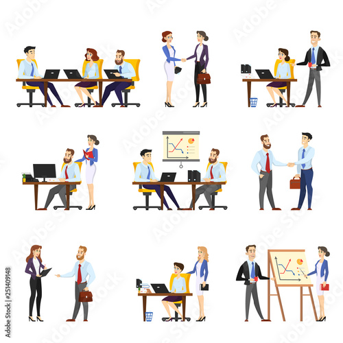 Office worker set. Collection of business people
