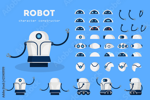 Robot character for animation with various views
