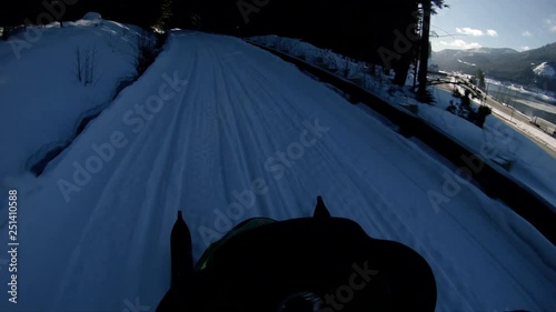 Snowmobile Trail by Interstate 90 at Lake Keechelus Snoqualmie Pass photo