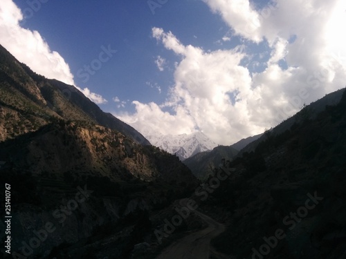 mountains and clouds
