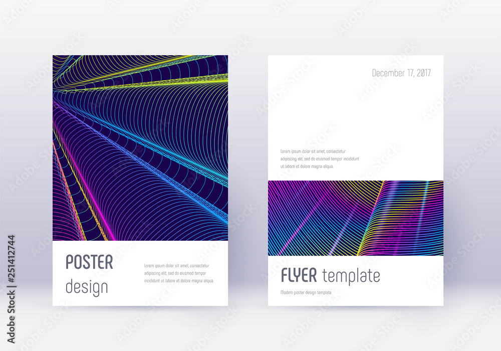 Fototapeta premium Minimalistic cover design template set. Rainbow ab