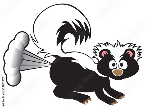 Cartoon Skunk Spraying