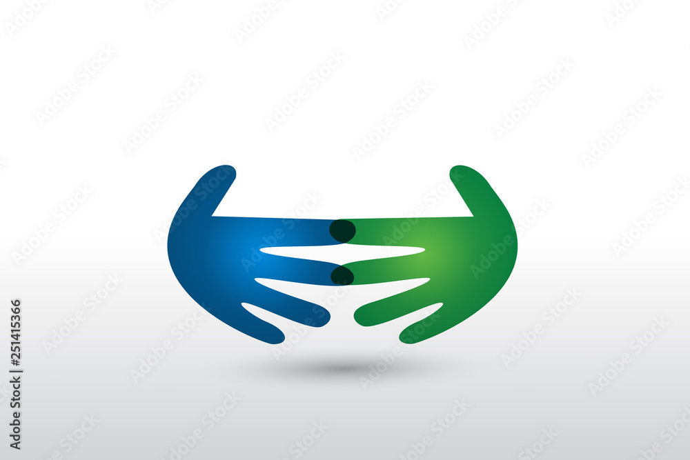 Obraz premium Logo handshake business people vector