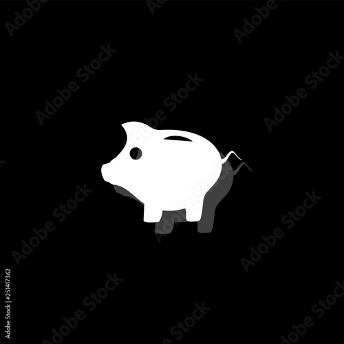 Pig icon flat