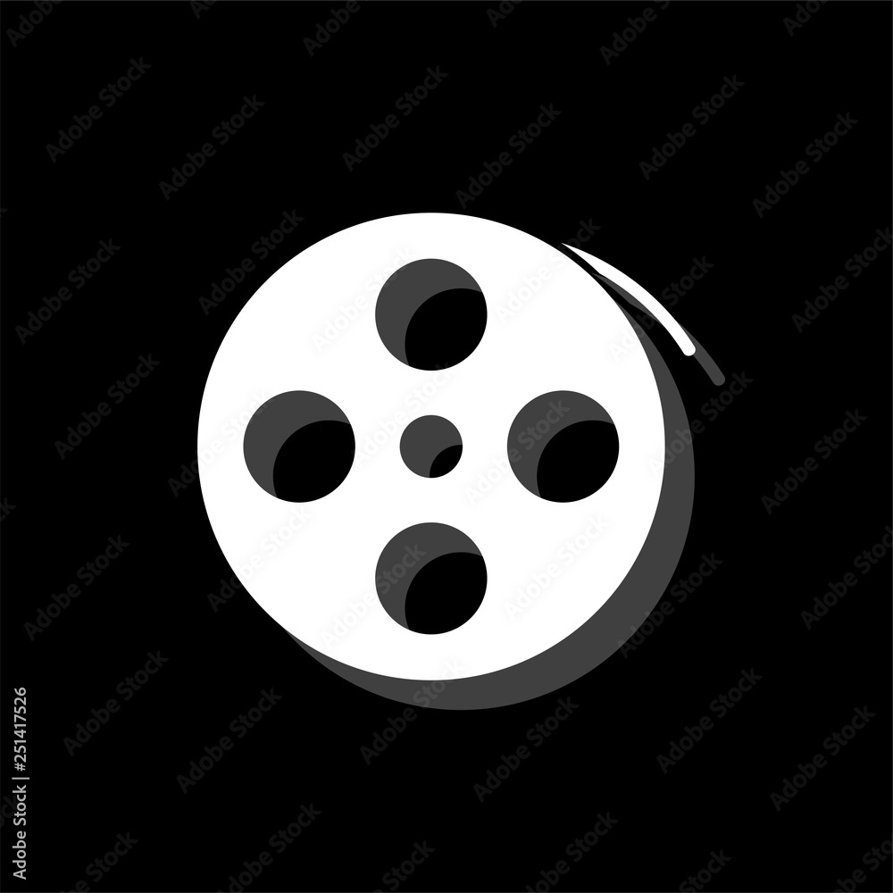 Obraz premium Reel film icon flat