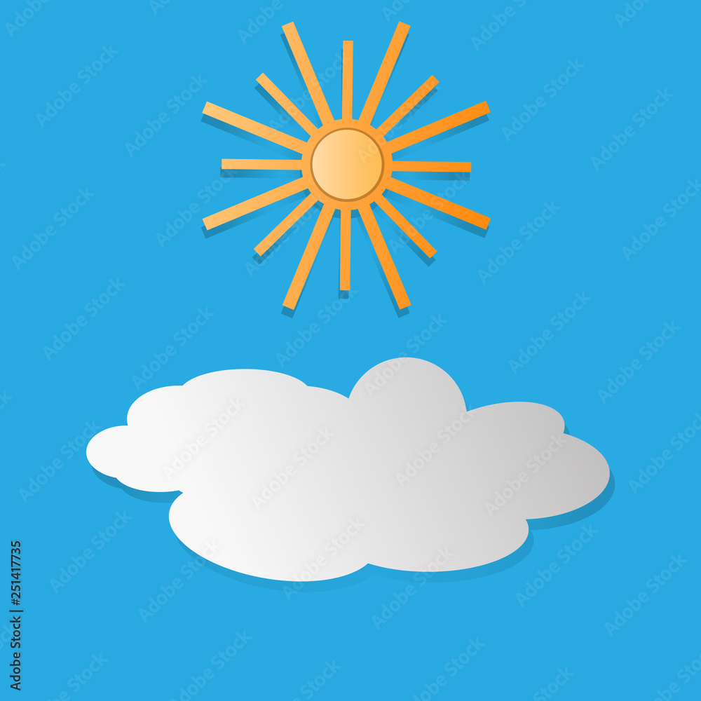 Sun and clouds paper effect vector EPS10. Sky illustration. Sun and clouds paper effect vector EPS10. Sky illustration.