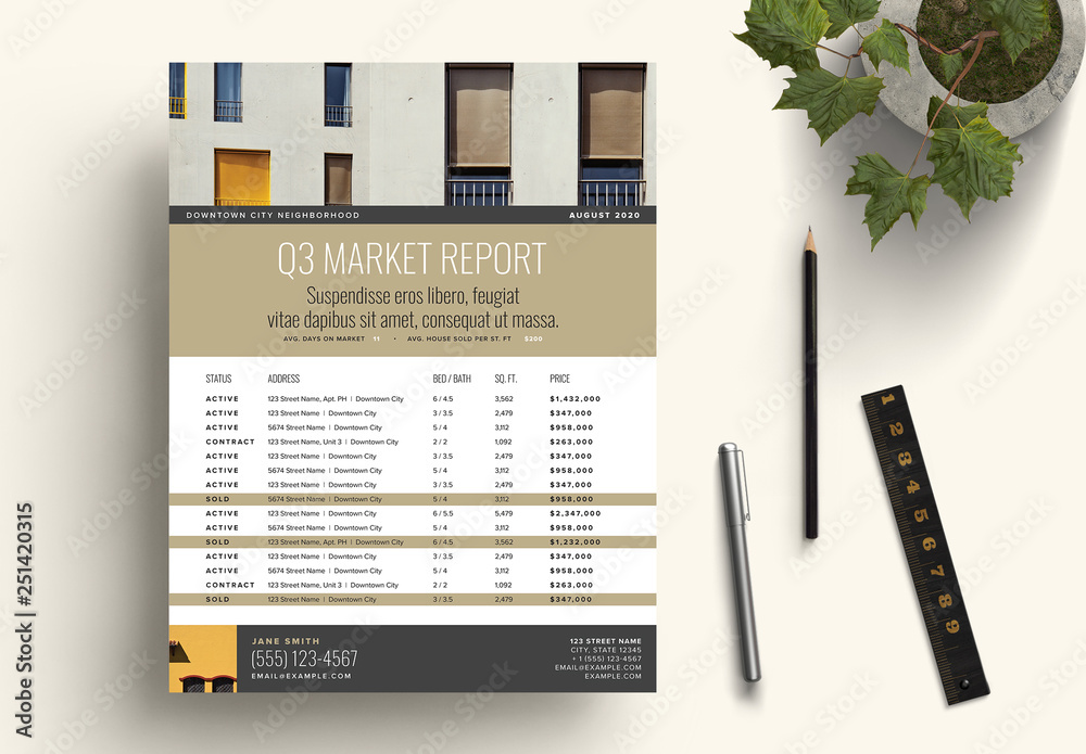 Bronze Real Estate Market Update Flyer Layout Stock Template Adobe Stock Bronze Real Estate Market Update Flyer Layout Stock Template Adobe Stock