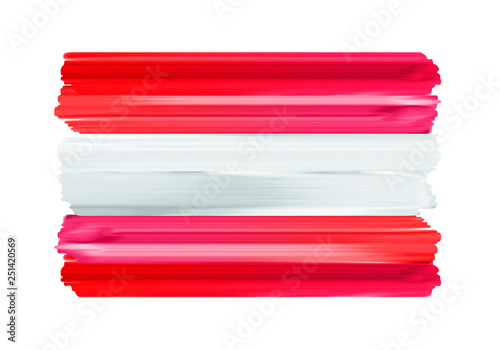 Austria colorful brush strokes painted flag.
