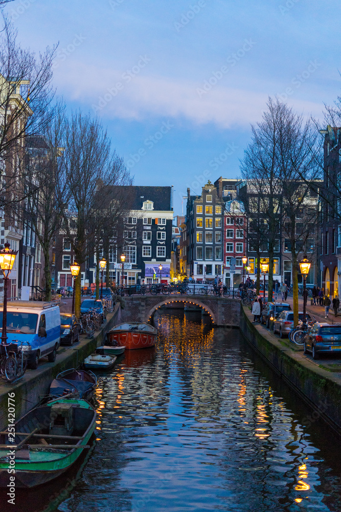 Amsterdam Canal by night