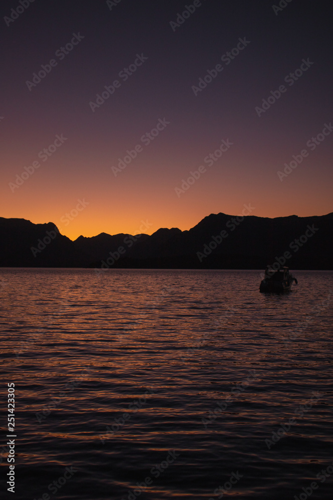 Naklejka premium Sunset Landscape Bariloche Argentina Patagonia