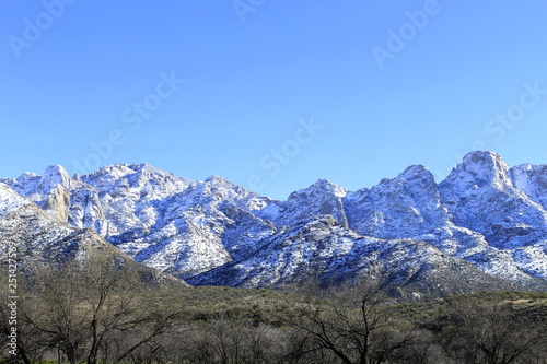 Snow covering the Catalina Mountains in Tucson, Az. 