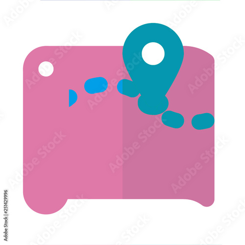 MAPS icon flat style pink light green for all project