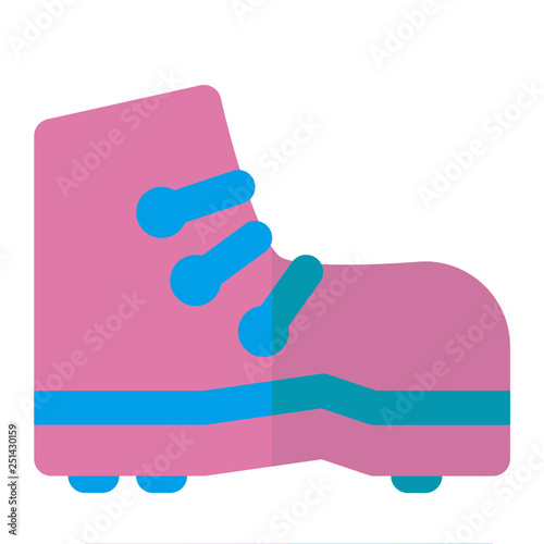 BOOT icon flat style pink light green for all project