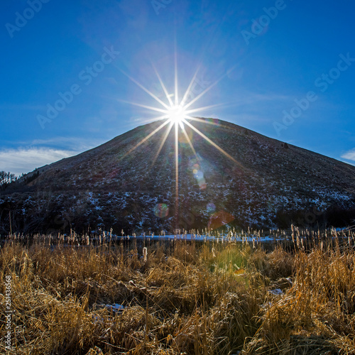 Sunset over mountain in Hailey, Idaho photo