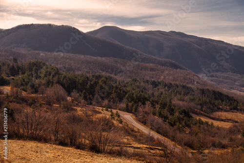 Mountain view, the sunny day 