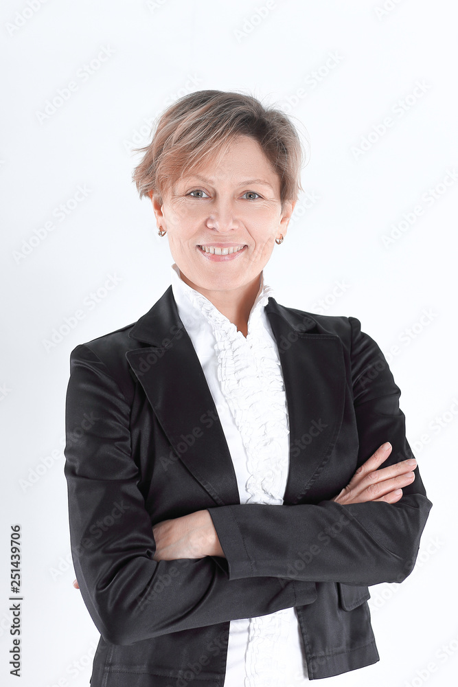 portrait of smiling business woman.isolated on white background portrait of smiling business woman.isolated on white background