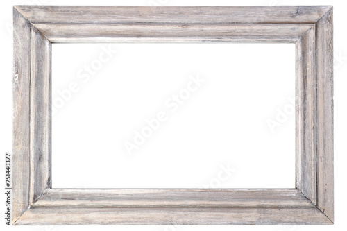 Old picture frame isolated on white background.