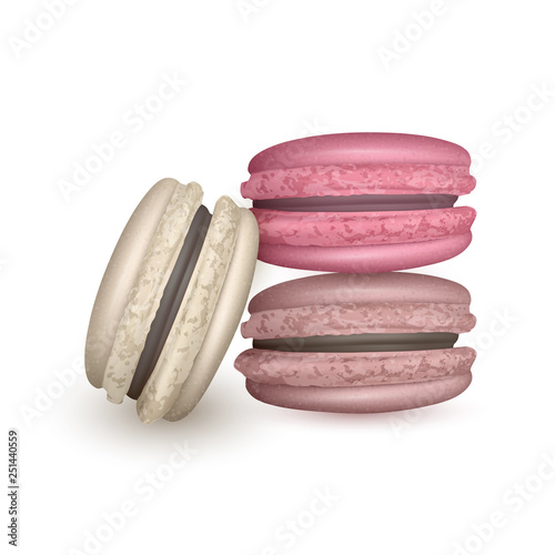 Set of macaroons. realistic illustration, Vector EPS 10