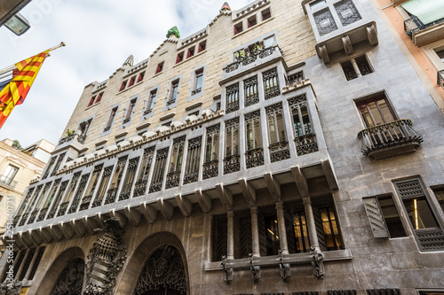 Palau Güell, a mansion designed by architect Antoni Gaudí for the industrial tycoon Eusebi Guell in Barcelona, Spain photo