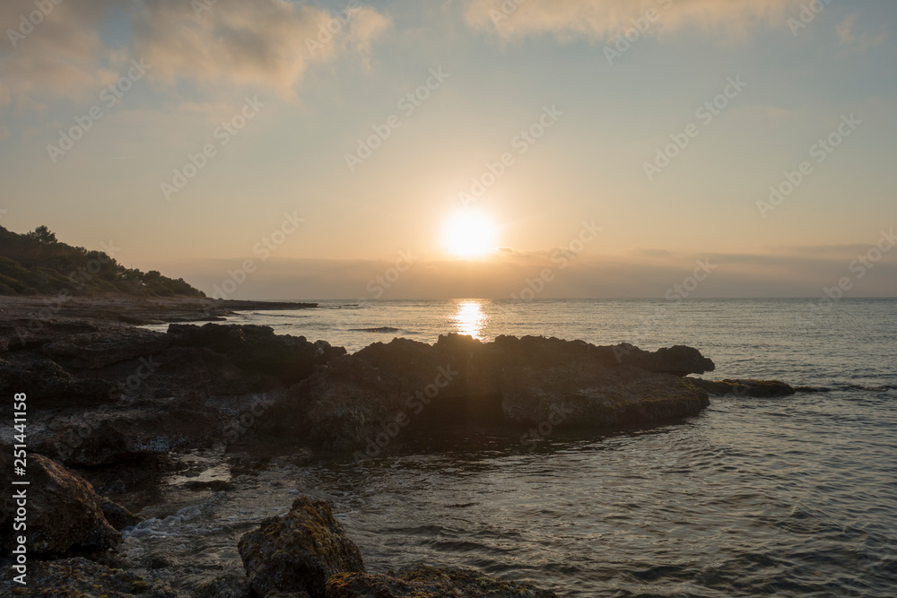 Sunrise on a beach of Oropesa del Mar