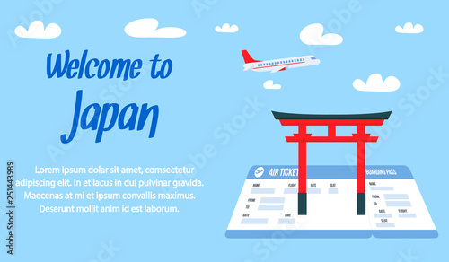 Welcome to Japan Lettering Vector Banner Template