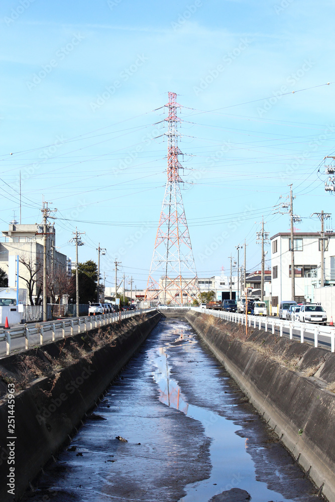 工業地帯　河川