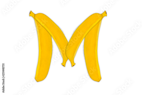 Letter M from bananas photo