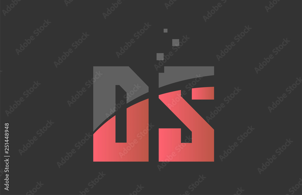 Obraz premium orange grey alphabet letter combination DS D S for logo icon design
