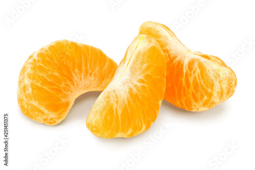 tangerine or mandarin fruit with leaves isolated on white background